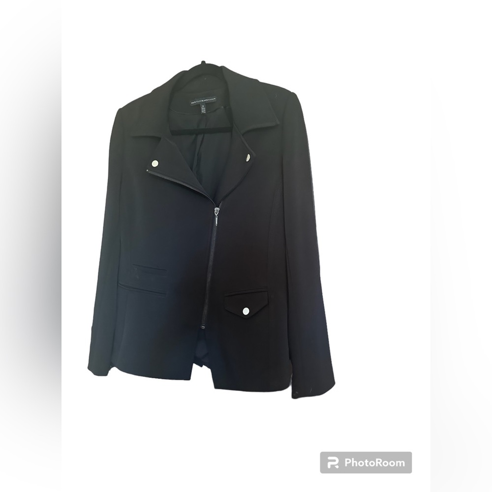 Ladies black blazer jacket with metal accents